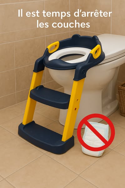 Toilette Enfant avec Marches Ajustables- 2 à 10 ans-ABS