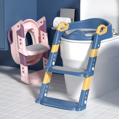 Toilette Enfant avec Marches Ajustables- 2 à 10 ans-ABS
