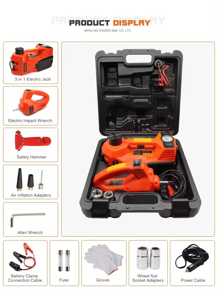 KIT D'OUTILS D'URGENCE POUR RÉPARATION AUTOMOBILE 5 TONNES MULTI-FONCTIONS 3 EN 1